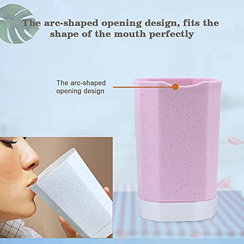 Splenssy Magnetische tandenborstelschaal wandhouder met houder badkamer kommers mok anti-stof drinkbeker, roze - Image 5