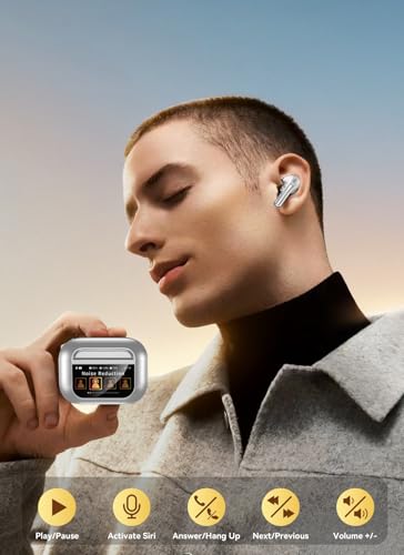 Image of Bucephalus Wireless Earbuds, Ear Buds Active Noise Cancelling with Smart Charging Case, Bluetooth 5.4 Headphones, 48H Playtime & Bass Stereo Sound, Compatible with iPhone, Android, Pad - Sliver