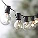 100Ft G40 String Lights +5 Spare Bulbs 105 Edison Style Globe bulbs w/ Black 100 Foot Non-connectable Outdoor Light String