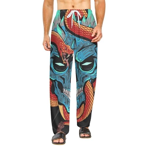 Pantalon de détente crâne serpent femme avec poches pour un confort optimal