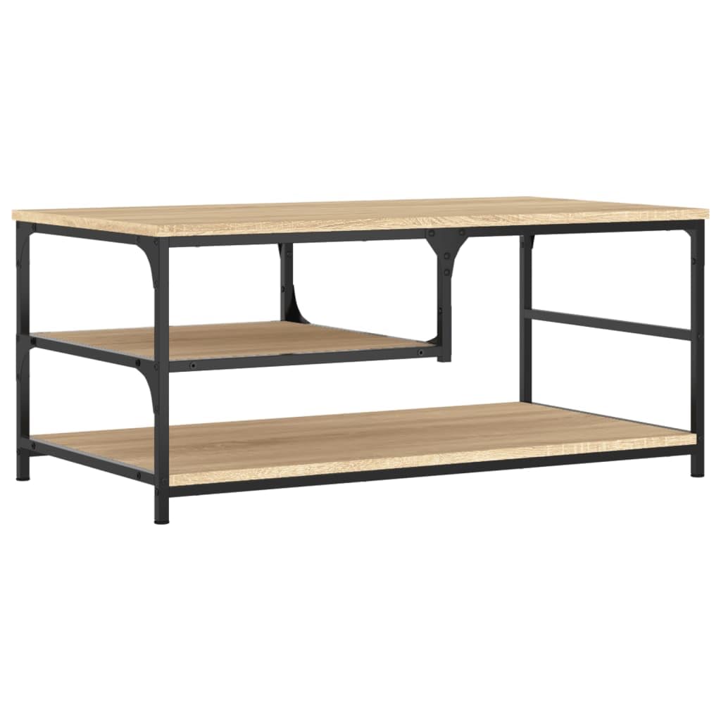 Table basse chêne Sonoma en bois d'ingénierie contre le désordre