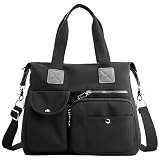 Bolsas Femininas Nylon Preta Universitaria Bolsa de Ombro Tiracolo Média Transversal Executiva 20L (黑色)