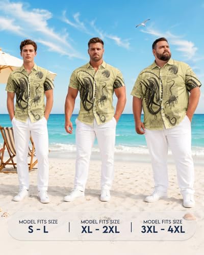 Image of 99TIMORO Fathers Film Button Down Shirt for Men, Funny Hawaiian Short Sleeve Top, Summer Beach Gifts