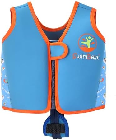 SwimBest Swim Vest - Swim Jacket/Buoyancy Aid with Safety Strap for ages up to 7 years old with Removeable Floats
