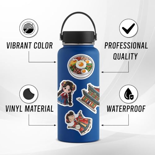 Calcomanías coreanas de vinilo resistente con acabado premium para decoración de maletas 5
