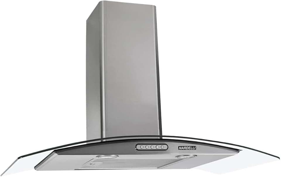 Coifa de Parede Nardelli 110V 80cm Vidro Curvo Slim Inox 4/6 Bocas