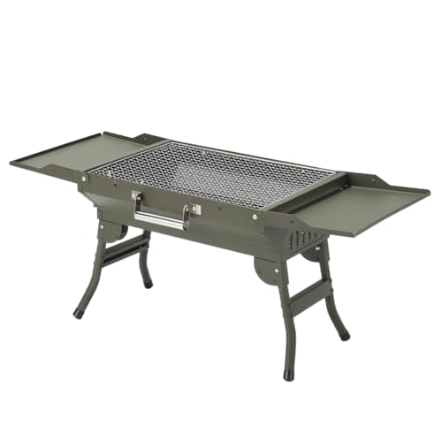 Barbacoa plegable de carbón vegetal, 82 x 31 cm, barbacoa portátil grande, barbacoa de camping para 4-8 personas, barbacoa de carbón compacta para camping, picnics, jardines y fiestas en la playa