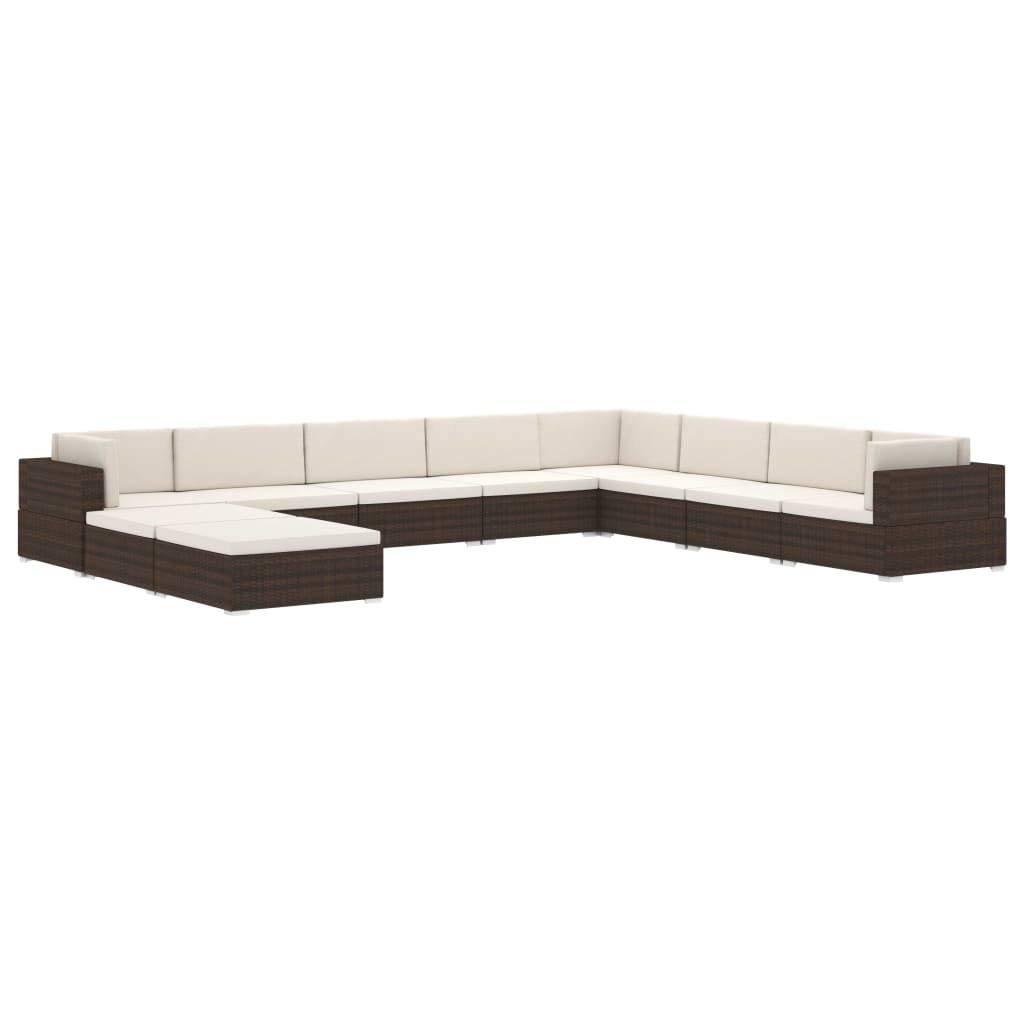 vidaXL Repose-Pied Sectionnel avec Coussin, Tabouret de Jardin, Chaise de Terrasse, Siège de Patio, Meuble d'Extérieur, Résine Tressée Noir