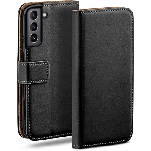 Étui pour Samsung S21 Plus moex en cuir noir avec porte-cartes