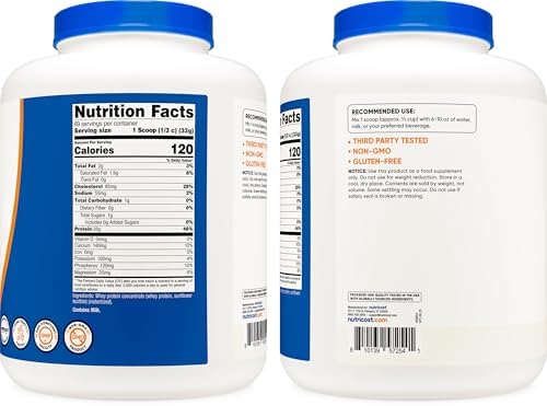 Whey Protein Powder, Unflavored, 5 pounds