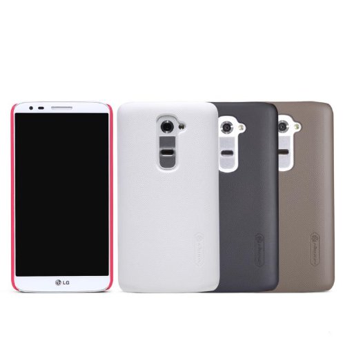 Dolextech Calidad cáscara de la Funda case cover protectora de alta dura para LG G2 smartphone 100% NILLKIN (blanco)