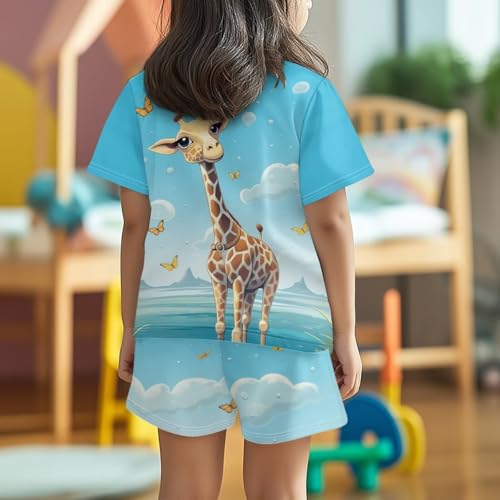 Upetstory Kids Summer Outfti for Girls Boys T-Shirt and Shorts Set Size 3-163