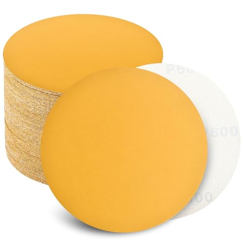 Keeimp 6 Inch Sanding Discs Hook and Loop No Hole, 600 Grit Sandpaper, Da Sandpaper for Automotive and Woodworking, 100 Pack