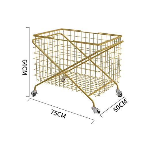 CAIYONG Iron Toy Clothes Bathroom Dirty Clothes Basket Lou Dirty Clothes Basket Household Large, 75*50*64, Black
