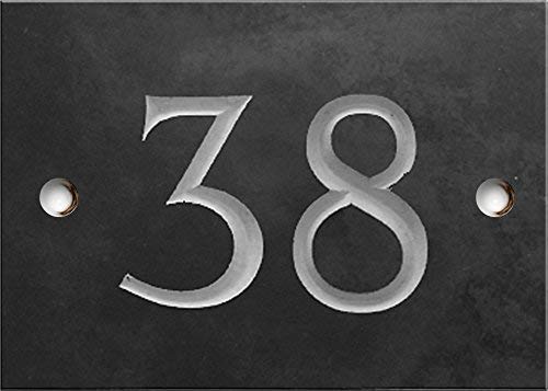 Engraved Slate House Number Sign - 1 to 99 (Select Your Number here) - Number 38 (Same Day Dispatch by 1st Class Post!!!) โ image 1