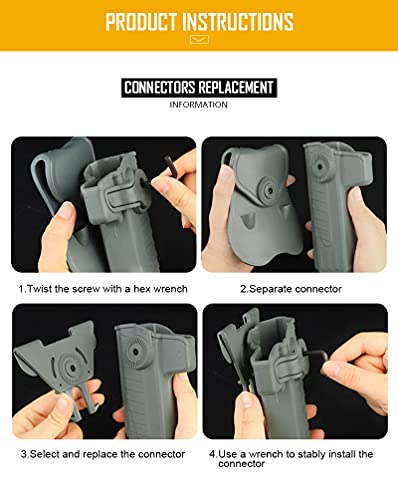Tactical Gun Holster for Colt 1911 Airsoft Pistol Holster Gun Case Waist Military Combat Training Hunting Accessories Black(B) - Image 3
