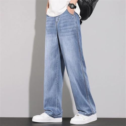 Men's Thin Jeans Soft Breathable Straight Trousers Comfortable Baggy Denim Pants3