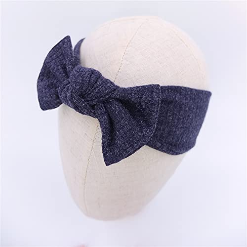 Sugarmelon Baby Toddlers Headbands Stretchy Hairbands Hair Bow Elastics for Baby Girls Newborn Infant Kids Turban Headband (Ribbed Bow Headband Oat)2