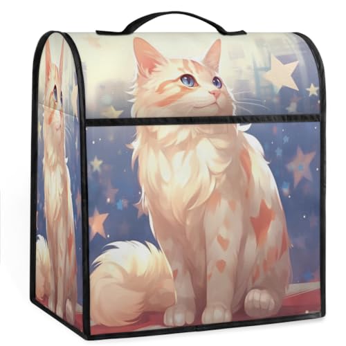 Coffee Maker Cover Cute Kawaii Cat Kitchen Appliance Covers Small Appliance Covers Blender Cover Juicer Cover Dust Covers for Kitchen Appliances with Top Handle and Pockets,Washable,C637