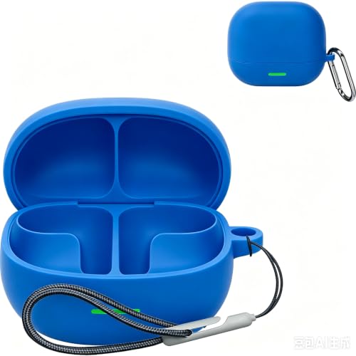 HENGFUTQ �V���R���ی�P�[�X For QCY MeloBuds N65 �Ή� �����h�~�t�b�N�t�� �X�����y�� �_�炩�V���R���f�� �Ռ��z�� �����E���E�ق���h�~ �����ɂ��� �X�|�[�c�����N�[���f�U�C�� �\�t�g�J�o�[(�u���[)