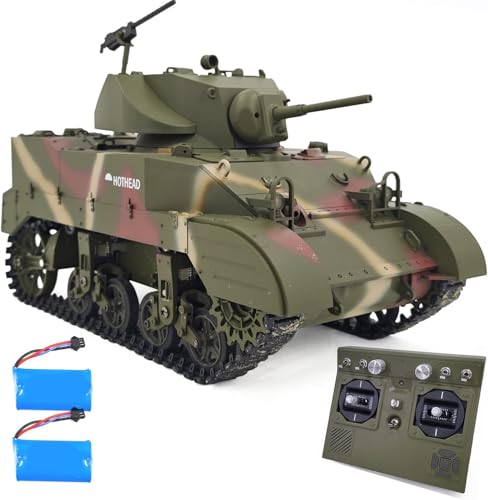 Remote Control Light Tank US M5A1 Stuart Tank 1/16 War RC Military Vehicle Simulation Smoke Barrel...