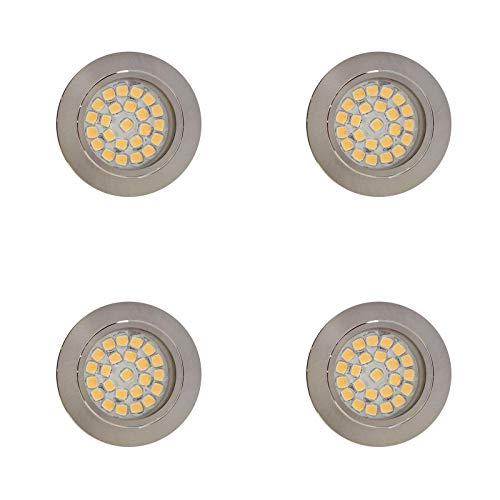 Lot de 4 spots LED 12 V 24 V avec interrupteur tactile à intensité variable pour caravane, camping-car, bateau Éclairage blanc chaud Cover