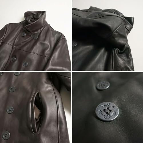 Amazon | [ショット] SCHOTT 140 メンズ レザー ダブル ピーコート