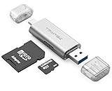SD Card Reader, Tewmsc USB Type C USB 3.0 OTG Memory Card Adapter Portable 2 Slots for TF, SD, Micro SD, SDXC, SDHC, MMC, RS-MMC, Micro SDXC, Micro SDHC, UHS-I Card