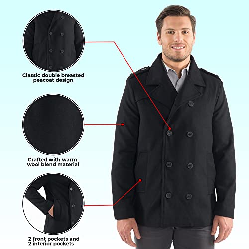 Alpine Swiss Jake Mens Wool Pea Coat Double Breasted Peacoat Jacket2