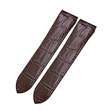 Verschlussart: Faltschließe TROGPYXG Uhrenarmband kompatibel mit Cartier Santos 100 Uhrenarmband Herren Damen Santos Klebekopf Gürtel Faltarmband 23mm 20mm(Brown,23MM_Black Buckle)