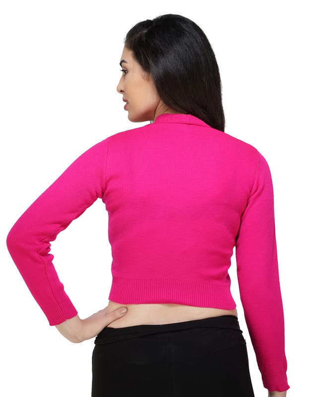Image of Women Winter Wear V-Neck Full Sleeves Regular Fit Woollen Blouse