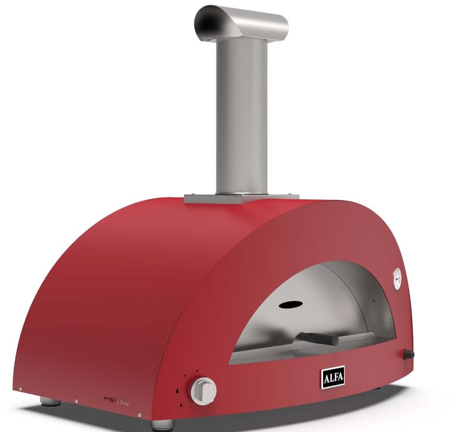 Alfa Moderno 3 Pizze natural gas pizza oven in antique red