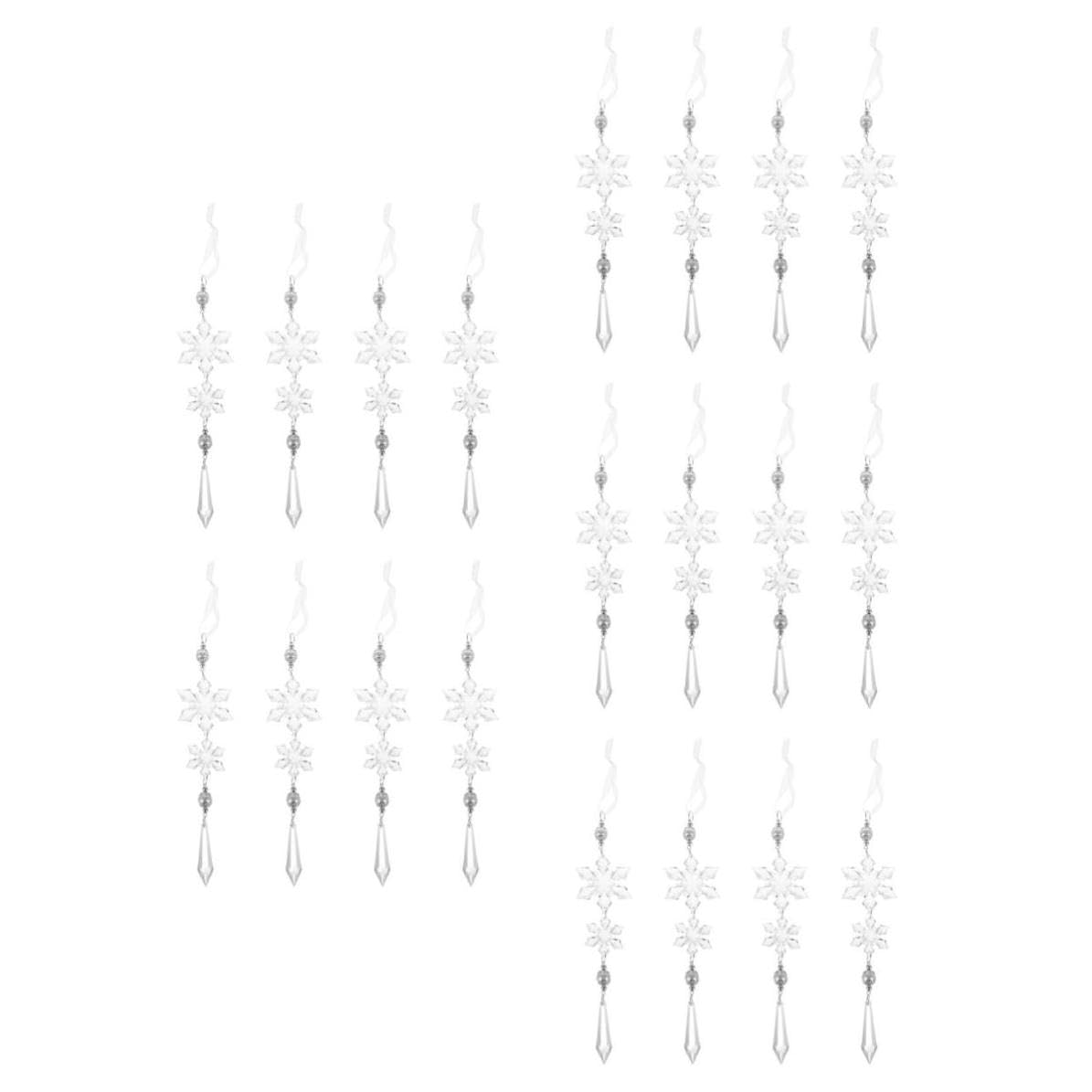 TOYANDONA 20 Stück Durchsichtige Schneeflocken Baumanhänger aus Acryl für | Glitzernder Effekt, Wiederverwendbar und Leicht Aufzuhängen, Passend für Büros und Saisonale Dekoration