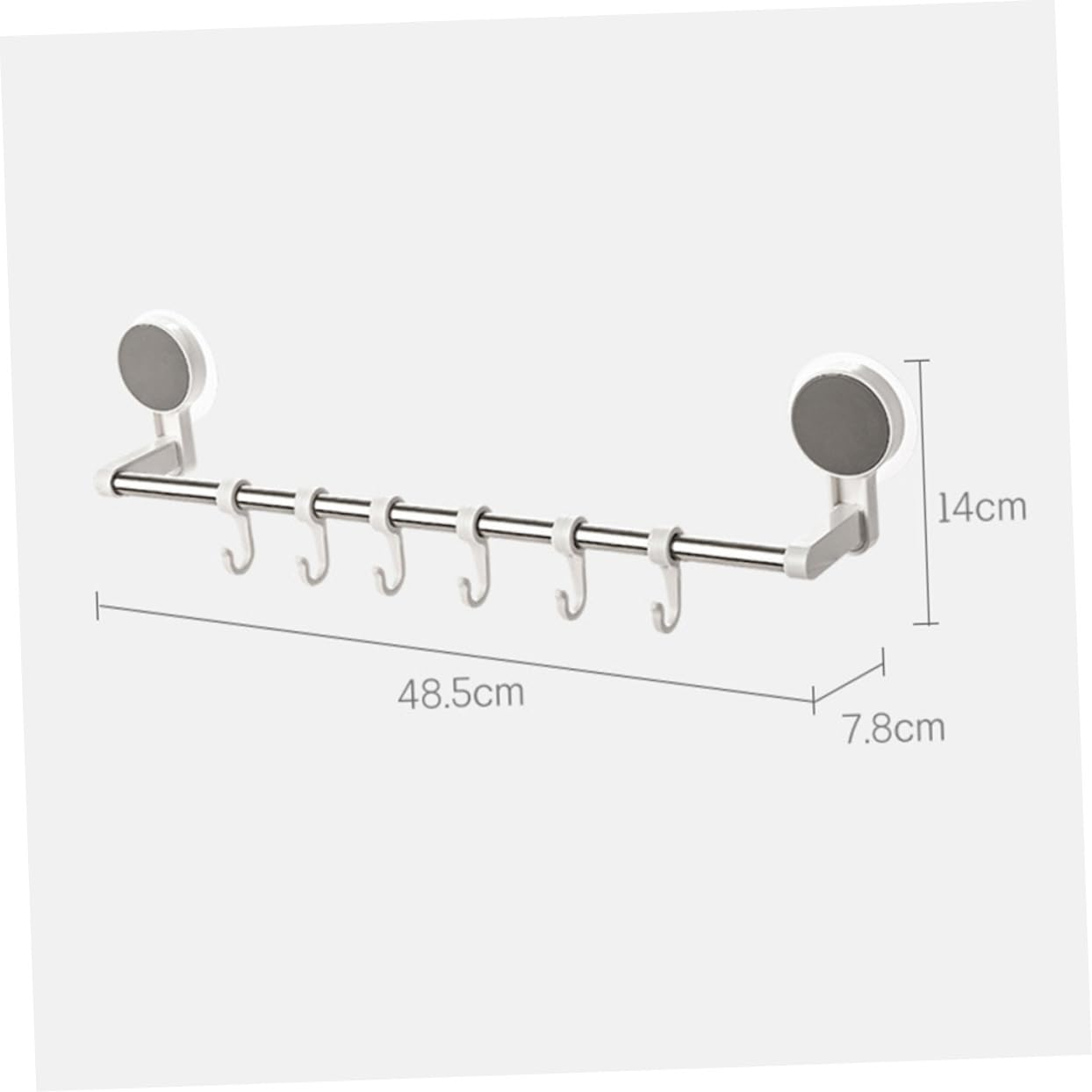 KALLORY 6Pcs Stainless Steel No Drill Towel Rack with Hooks Traceless Hanging Shelf for Kitchen and Bathroom Durable and Stainless Steel Materials Easy Installation Space Saving