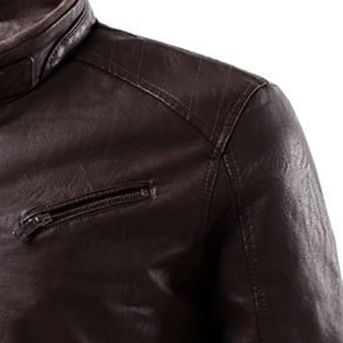 Chaqueta de cuero sintético para hombre estilo vintage miniatura 2