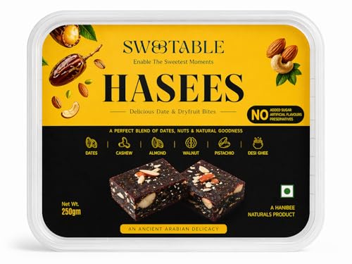 Image of Sweetable Date Bites | No Added Sugar | 100% Natural Dry Fruit Sweet | Made with Dates Nuts Pure Ghee | Healthy Energy Snack 500gm Pack | Pack of 1