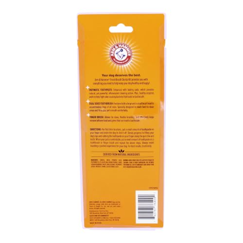 Image of Arm & Hammer for Pets Fresh Breath Dog Dental Kit, Toothpaste, Toothbrush, and Finger Brush, Baking Soda Enhanced, Reduces Plaque and Tartar, Vanilla Ginger Flavor, 2.5 Oz - 72 Pack