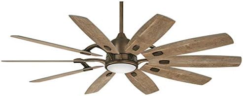 MINKA-AIRE F864L-HBZ Barn 65 Ceiling Fan with LED Light and DC Motor, Brown Heirloom Bronze Finish