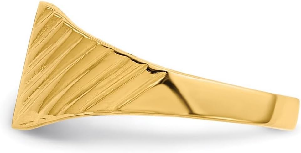 JewelryWeb 14k Yellow Gold Polished Signet Ring Size 4 Ring for Women - Image 4