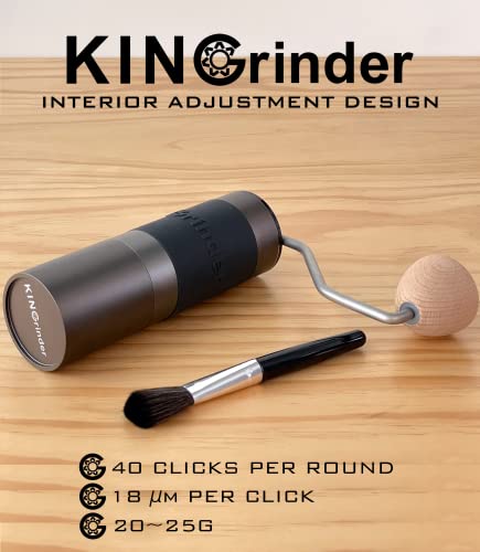 KINGrinder K3 Eisengrau, manuelle Handkaffeemühle, 140 einstellbare Mahleinstellungen für Aeropress, französische Presse… – Bild 3