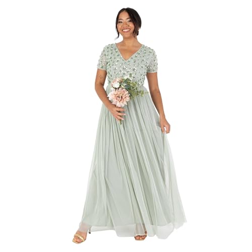 Robe de bal Maya Deluxe haut de gamme en tulle brodé et sequins fins