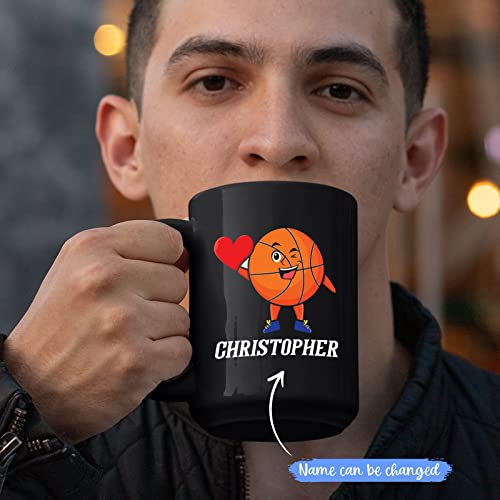 Basketball Mug, Personalized Basketball Mug, Custom Sport Mug, Basketball Coffee Mug, Gift For Basketball Lover, Basketball Player Mug, Baller Mug, Basketball Gift, Black Mug 11Oz, 15Oz #TOP1