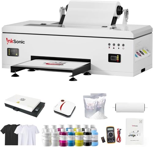 InkSonic L1800 DTF Printer Machine, A3 T-Shirts Printing Machine with Oven & Laptop, Direct to Film, Heat Transfer DTF Kit for Clothing Design, 13