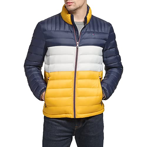 Image of Tommy Hilfiger Mens Embroidered Logo Puffer Jacket