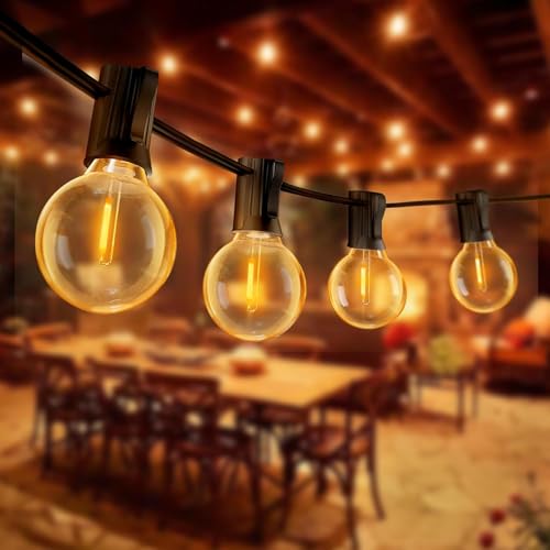 Lichterkette Außen Strom Outdoor, 19M LED Lichterkette Außen mit G40 30+3 bruchsichen Glühbirnen, IP44 Wasserdicht Lichterkette Außenbereich für...