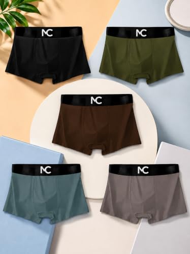 Image of Men's Boxer Briefs for Men Pack of 5 | Soft Stretchable Trunks with Elastic Waistband | Comfortable Breathable Innerwear, Sports & Gym