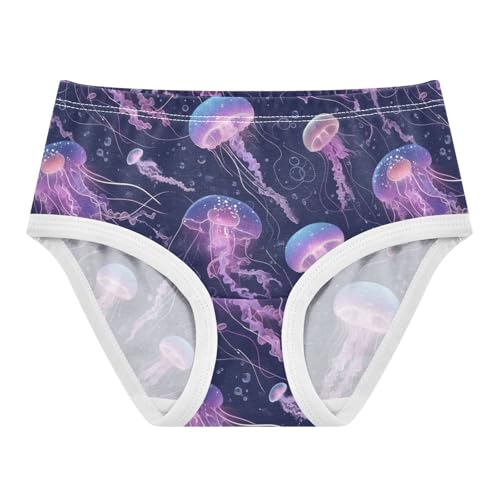 Wusikd Jellyfish Glowing Girls' Underwear Cotton Girls Briefs Soft Toddler Underwear 2T