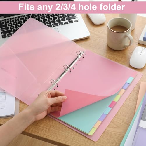 6er Set 10-teiliges Register, A4 Trennblätter mit 11 Löchern A4 Deckblatt Bunt Ordner Organisation für Zuhause Büro Schule(PVC)