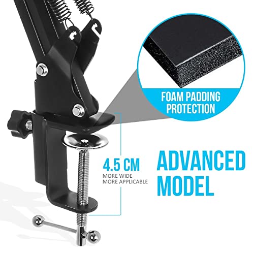 Streameye Boom Arm Mic Stand With Desktop Mount, Detachable Clip, Professional Grade Xlr Cable, Microphone Pop Filter And Cable Ties #TOP5