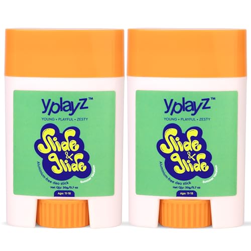 Image of YPlayZ Slide & Glide Deo Stick for Kids & Teens 11+ Yr | Underarm Roll On Deodorant Stick with Jasmine Musk Scent | 8+ Hr Sweat & Odor Free Day | Aluminum & Baking Soda Free Deodorant For Kids | Summer Vacation | 20gm each | Pack of 2